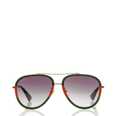 gucci sunglasses green and re|Gucci aviator sunglasses on sale.